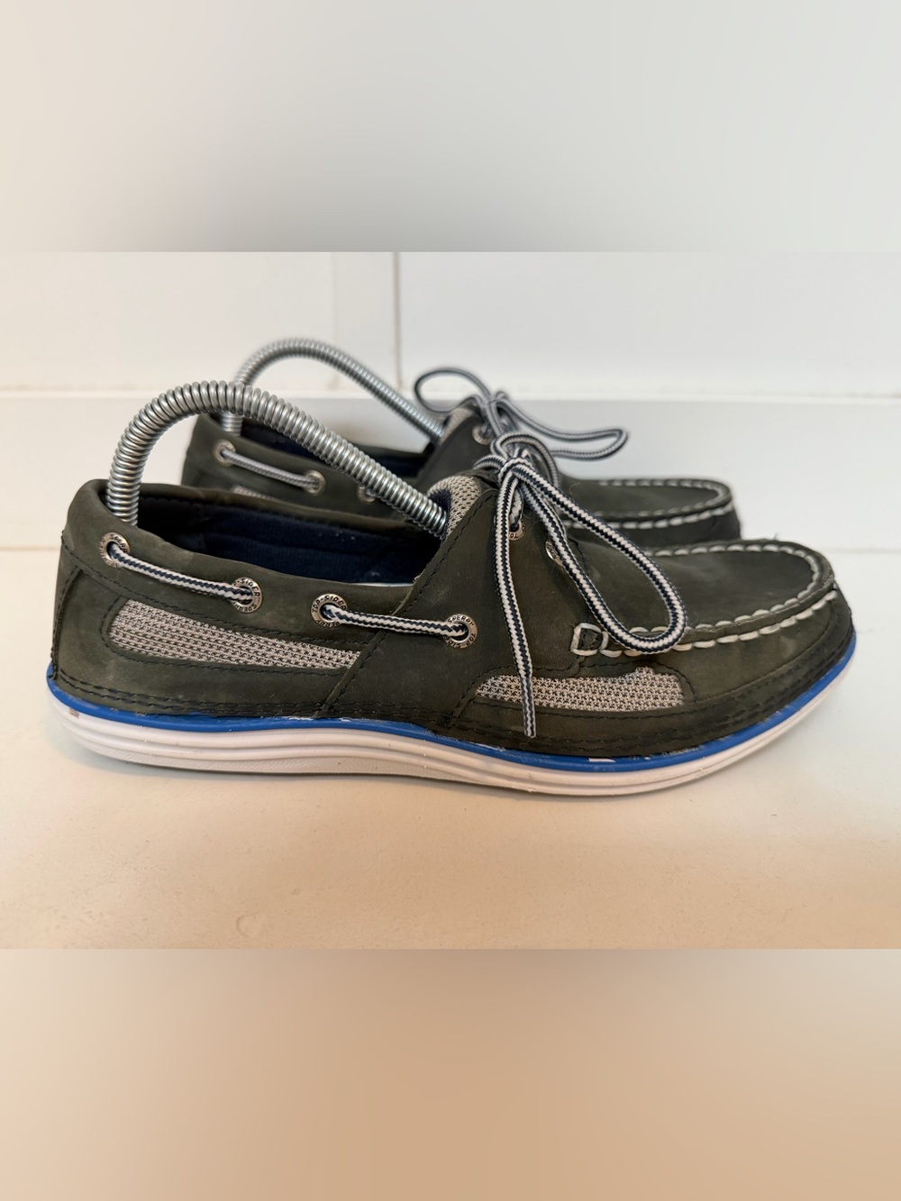 Sperry Top Sider Navy Leather Two Eye Boat Shoe Loafers Mens Size 8